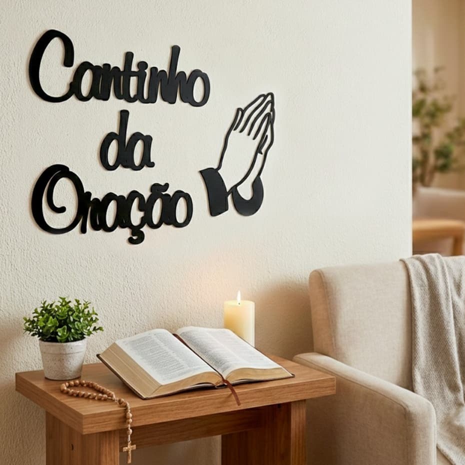Cantinho Da Oração Frase Decorativa Em Mdf