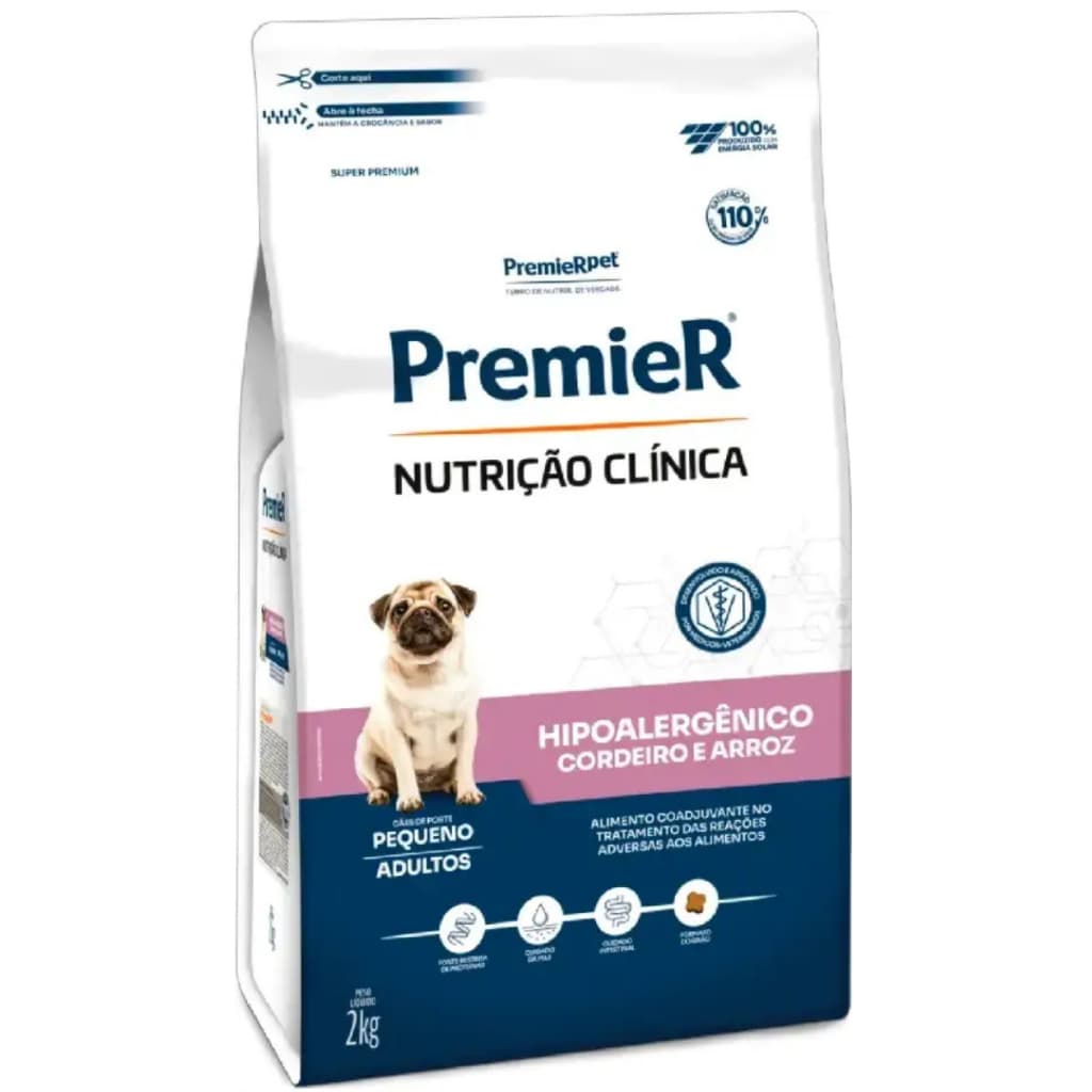 Ração Premier Hipoalergênico Para Cães Pequeno Cordeiro 2kg