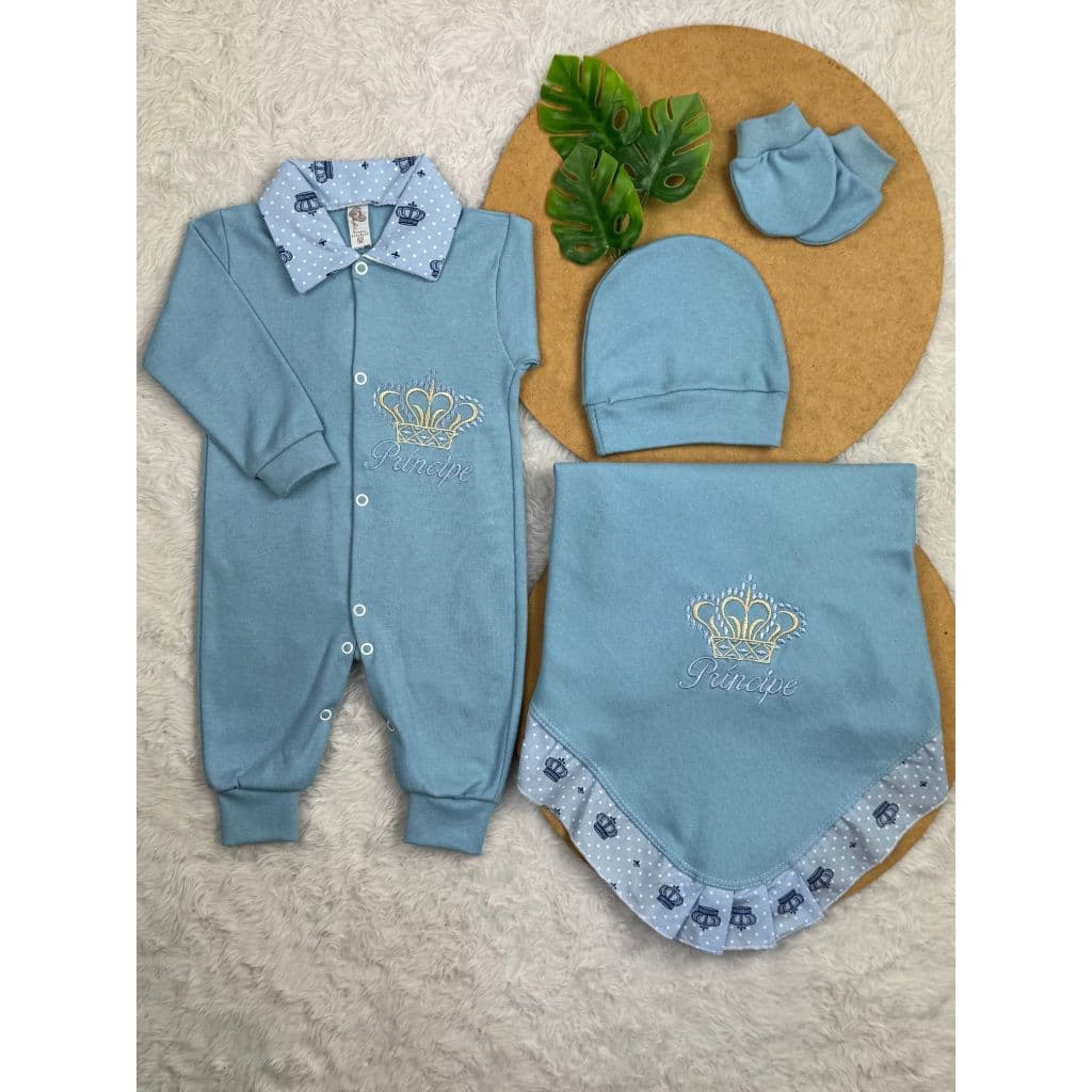 Saída de Hospital Masculina Lisa 100 % Algodão Kit com 4 peças