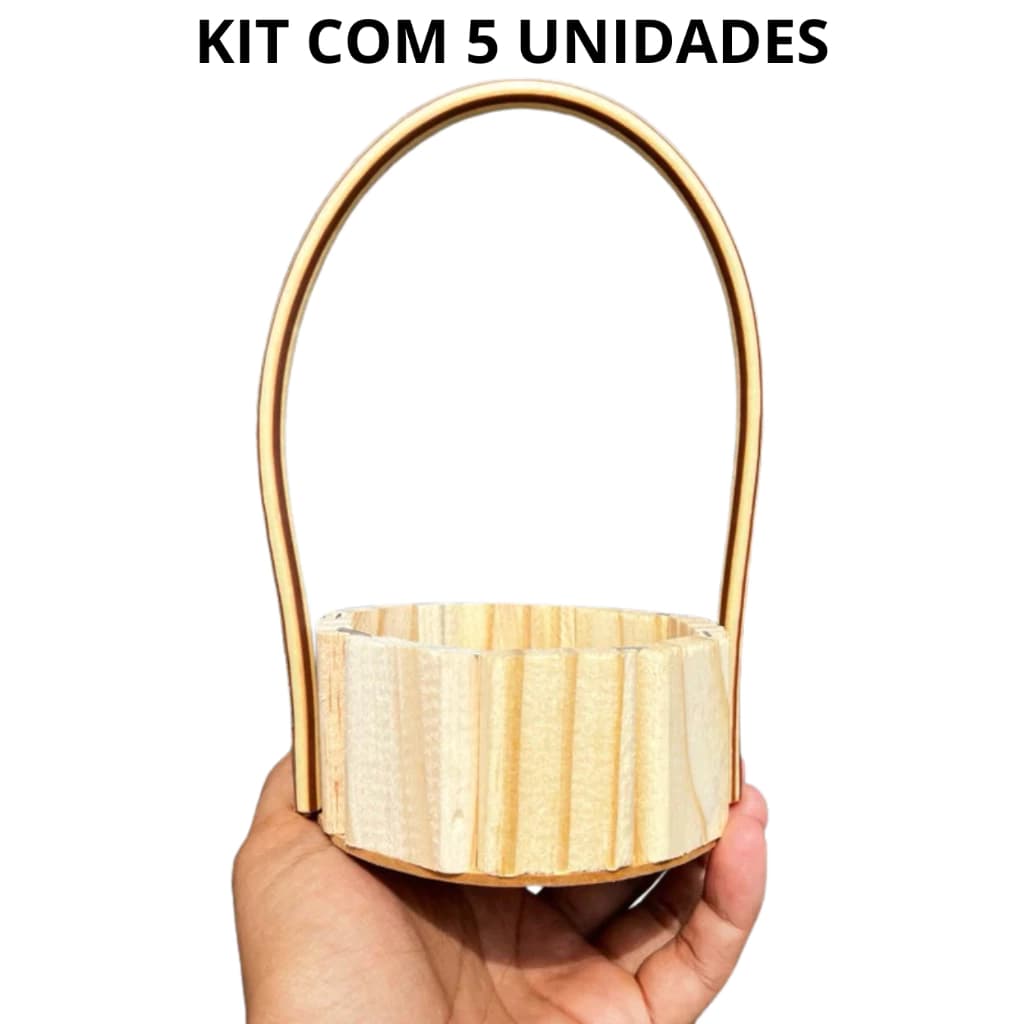 Kit 5 Cesta Mini Redonda 11 Centímetros