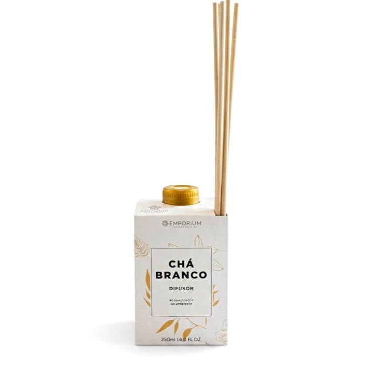 Difusor de Ambiente com Varetas Chá Branco – 250ml | Aromatizador de Ambiente • Difusor de Aromas