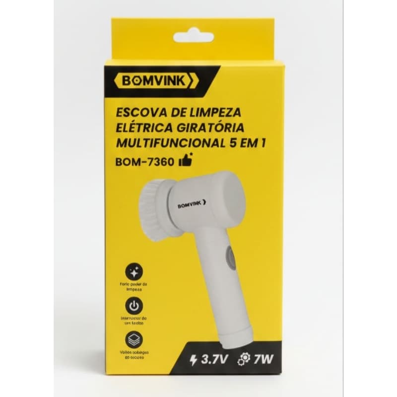 Escova Elétrica de Limpeza 5 em 1 Sem Fio Limpador Multiuso Prático