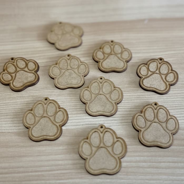 100 Recortes Em MDF Cru Patinhas Para Chaveiro | Artesanato | Decoração