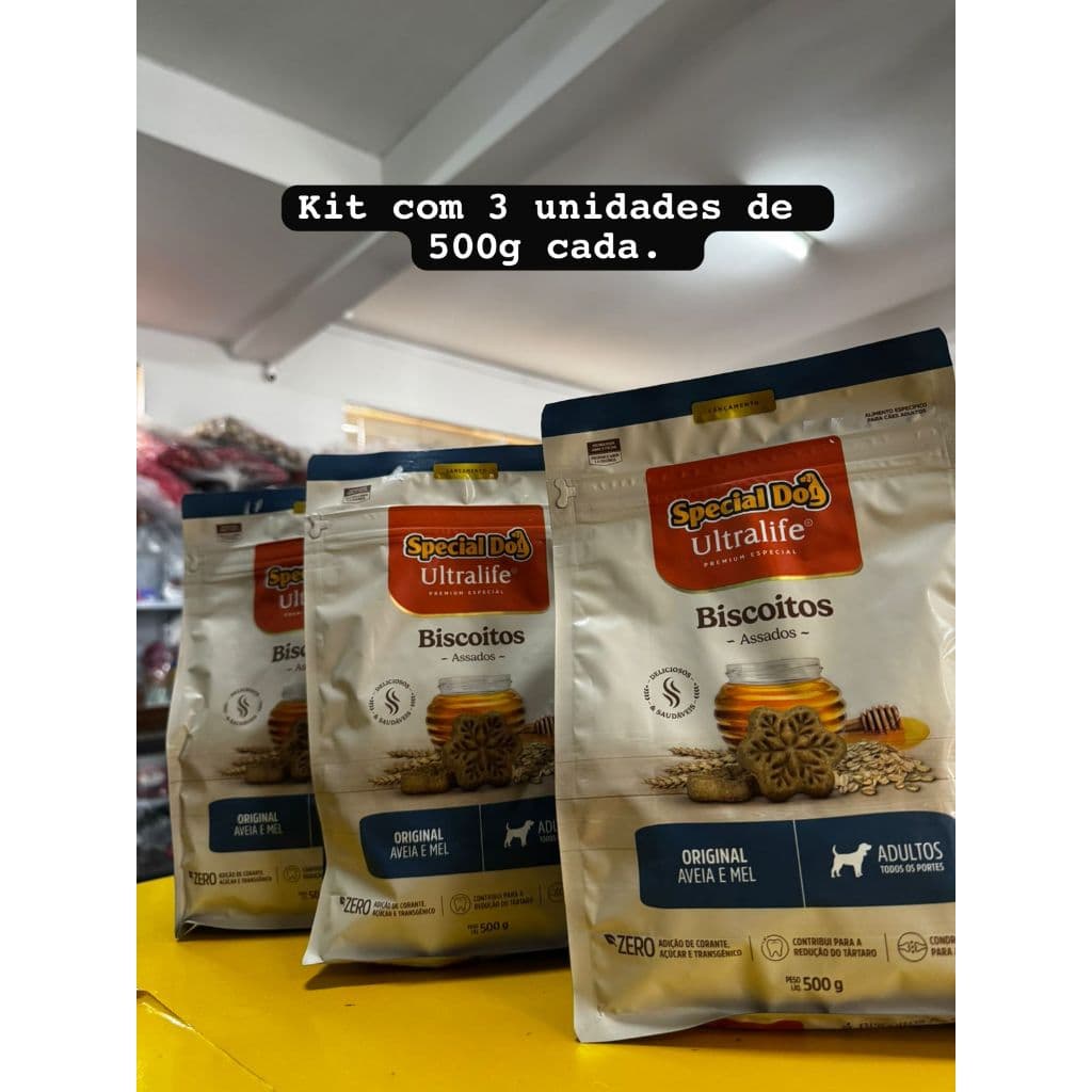 BISCOITO SPECIAL DOG ULTRALIFE ORIGINAL 500G PARA CÃES ADULTOS