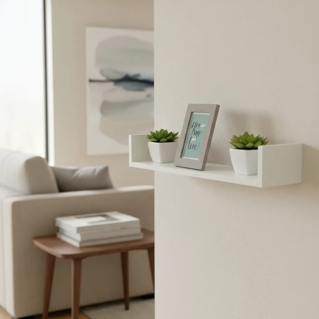 Prateleira MDF U 60cm Branco Livros Sala Quarto Bebê Cozinha Banheiro Escritório Expositor Decoração