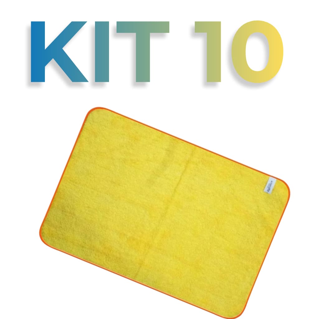 Kit 10 Flanela  Microfibra Premium 60x40cm Macio Pano  Autoamerica  Multiuso Limpeza Lavagem Detalhada Carros Motos