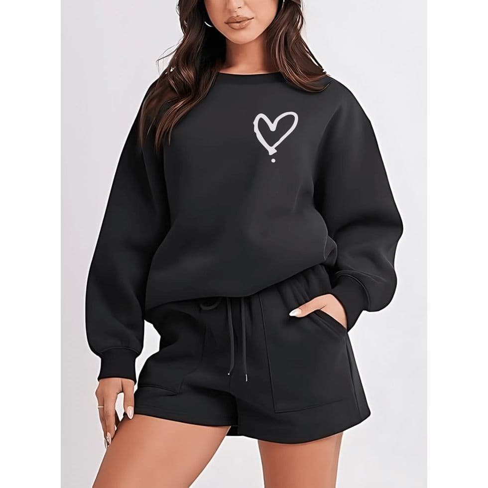 Moletom feminino estampado Agasalho Flanelado casual  casaco gola careca blusa de frio sem Capuz