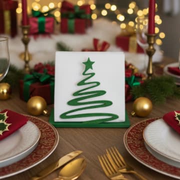 Porta-guardanapo Natalino 3D em PLA – Árvore de Natal Decorativa para Mesa de Ceia