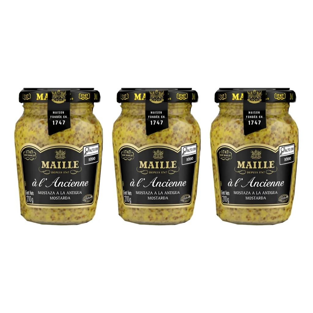 Kit 3 Und.mostarda Francesa Á Moda Antiga L' Ancienne Maille