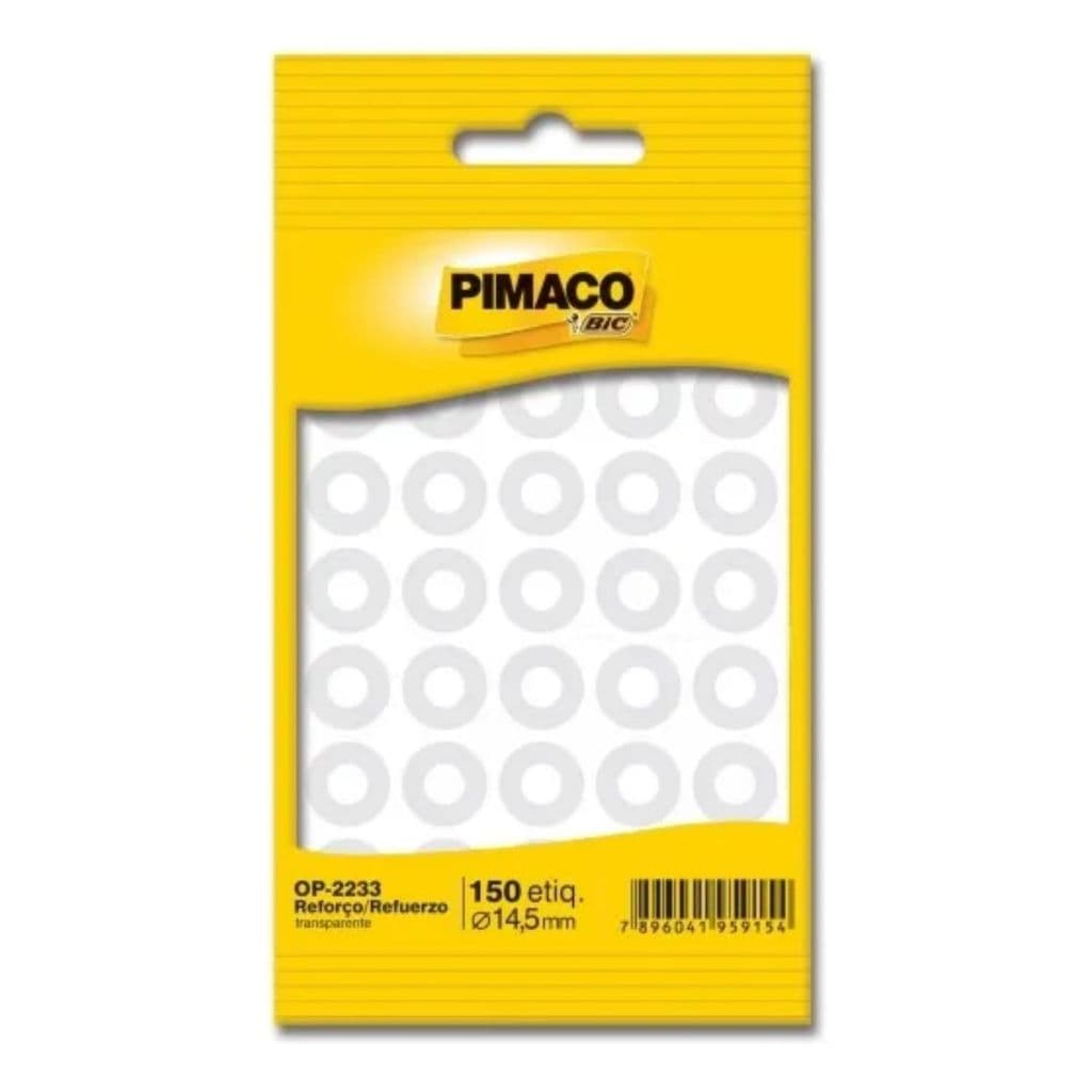 Reforço Adesivo Para Folhas De Fichário 150un Transparente OP-2233 Pimaco
