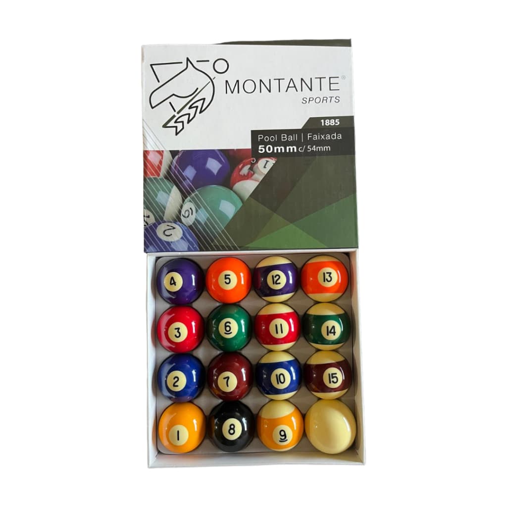Jogo de Bolas Sinuca Profissional Montante Faixada 50mm 16 Peças Estilo Belga Bilhar Resina