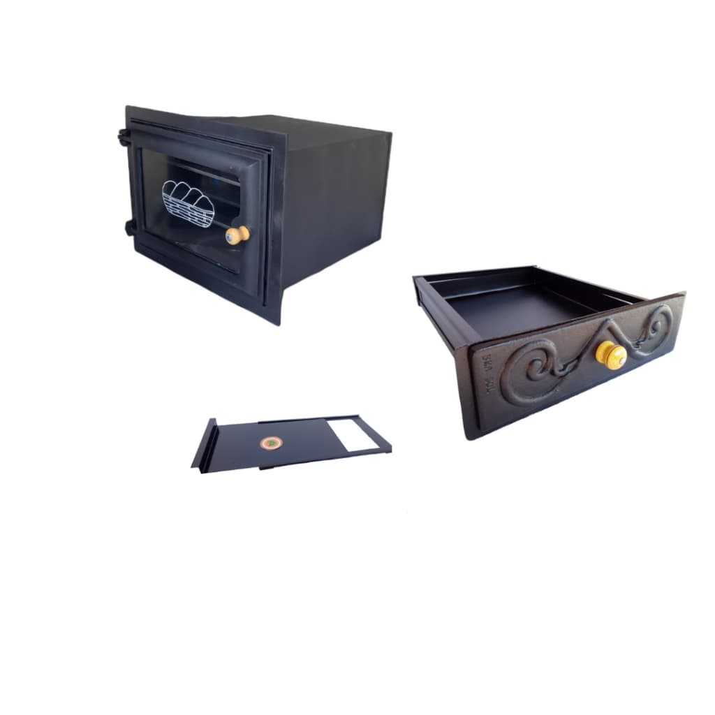 Kit Forno P/fogão a Lenha + Gaveta + Regulador de Fumaça