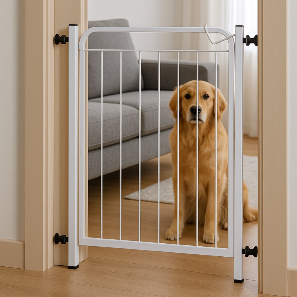 Portão Pet Regulável 78 a 132cm Grade de Proteção Ideal para Porta e Corredor e Extensor Avulso
