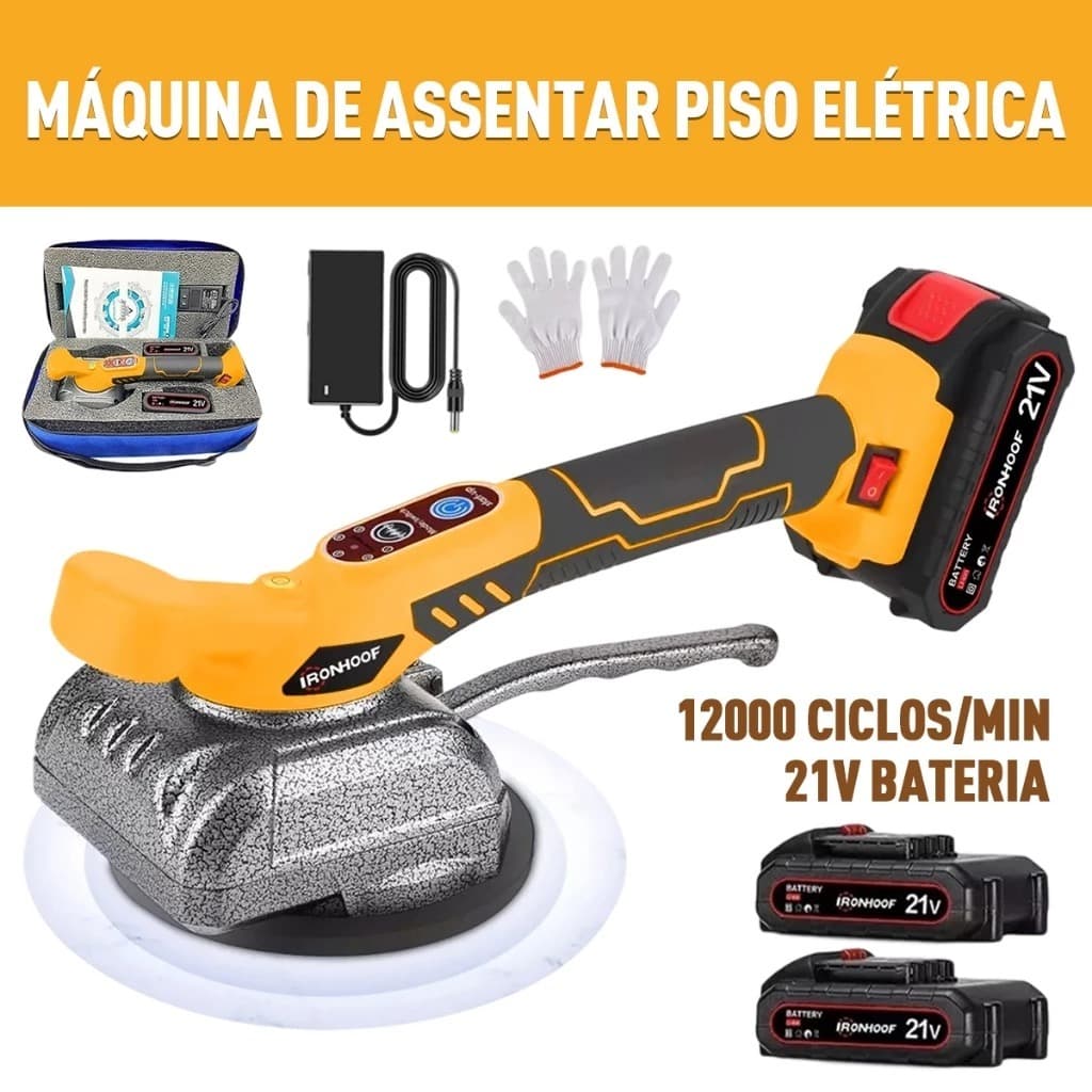 Máquina De Assentar Piso Elétrica Recarregável Profissional Brushless 2 Baterias DMJ