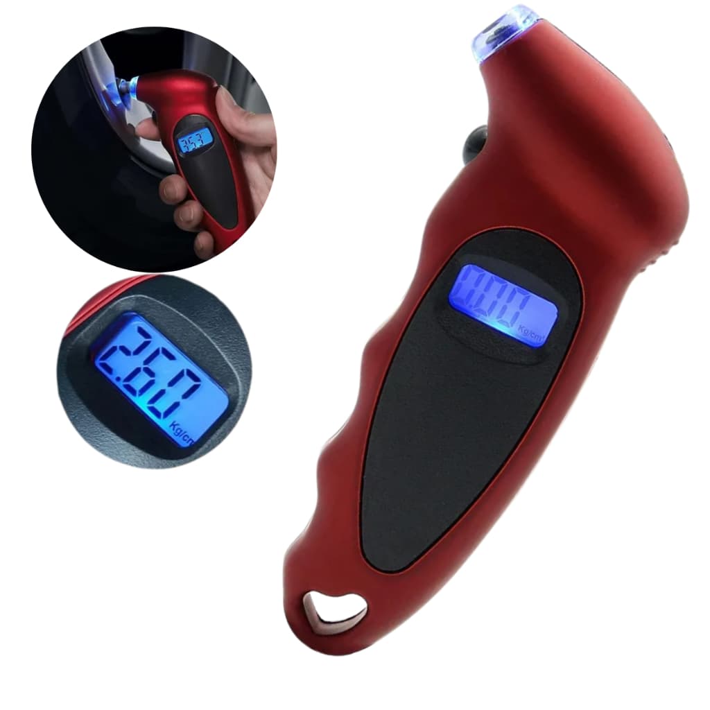 Calibrador Digital de Pressão 100 PSI 7 Bar Portátil para Carro Moto Bike Alta Precisão