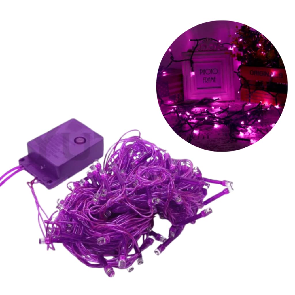 Pisca Pisca Roxo 100 LEDs 220v 8 metros Natal Ano Novo
