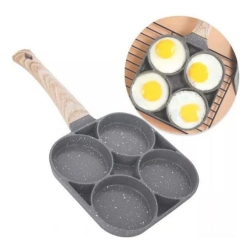 panela frigideira antiaderente 4 compartimento, de ceramica🍳 não precisa  de óleo 🛢️ otimiza espaço e tempo