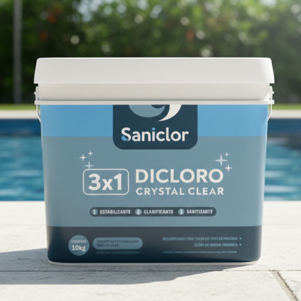 Cloro Granulado 3 em 1 10kg Saniclor – Água Limpa, Clara e Protegida