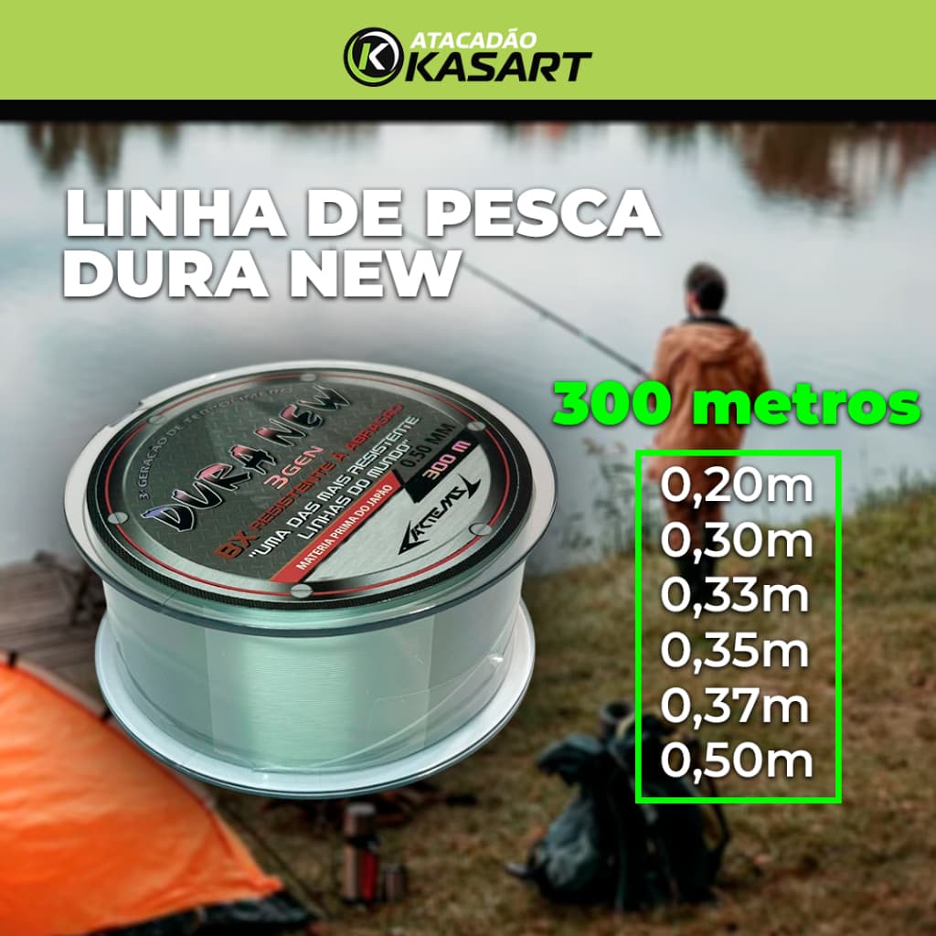 Linha de Pesca 300M Dura New 3Gen | Super Resistente | Monofilamento Anti-Abrasion | Alta Durabilidade – Ketzaly