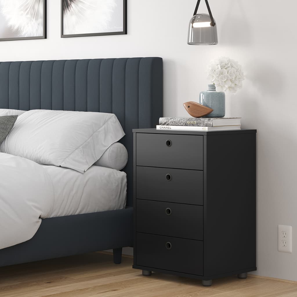 Mesa de Cabeceira Classic 4 Gavetas Gaveteiro Multiuso para Quarto e Escritório Design Moderno