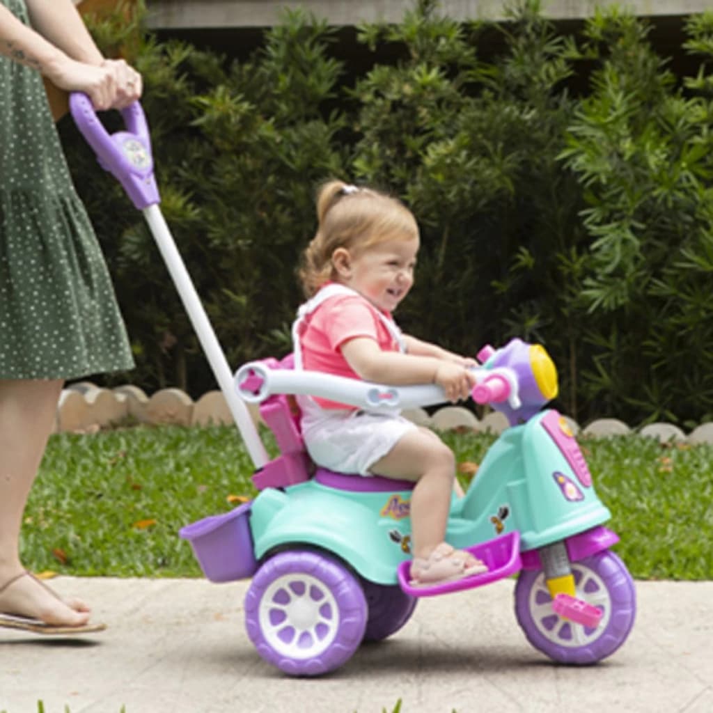Triciclo Carrinho de Passeio Infantil Menina Menino  Brinquedos Motoca  2 em 1 Motoquinha a Pedal