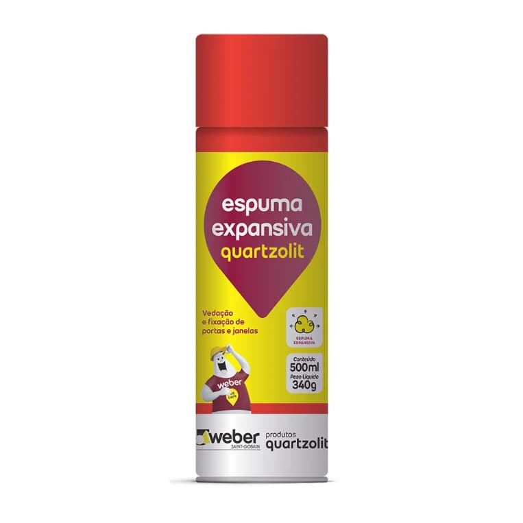 Espuma Expansiva Quartzolit 500 ml – Vedação, Fixação e Preenchimento