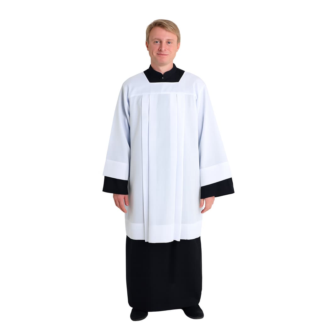 Veste Litúrgica Coroinha (Túnica + Sobrepeliz) – Roupa Religiosa Completa