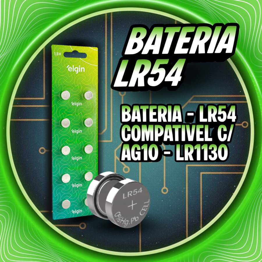 Elgin LR54 AG10/LR1130 2 Cartelas com 10 Unidades cada
