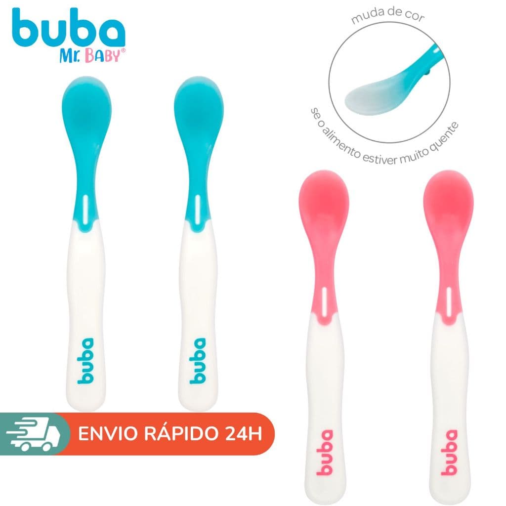 Kit de Colher Termossensível para Bebê com 2 unidades Buba