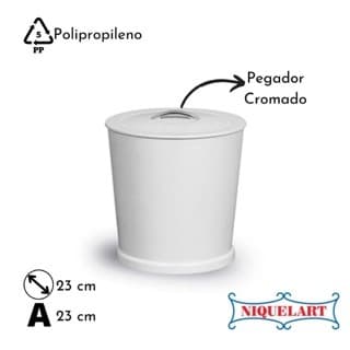 Suporte Para Papel Higiênico Com Lixeira Reforçada Banheiro Niquelart Branco Puxador Cromado