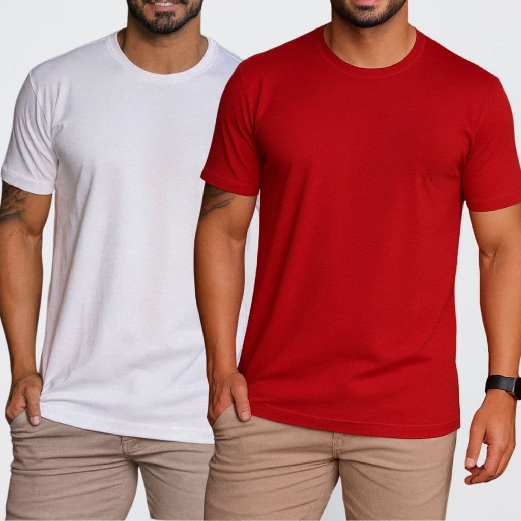 Camiseta Lisa Básica Masculina Gola Redonda 100% Algodão