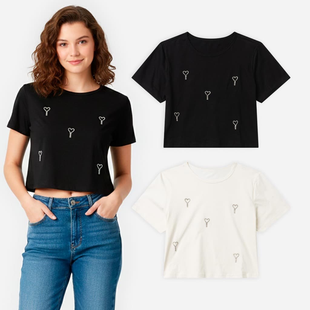 Blusa feminina promoção comstrass delicado toque macio confortável elegante dia a dia Produto tendência com strass confo