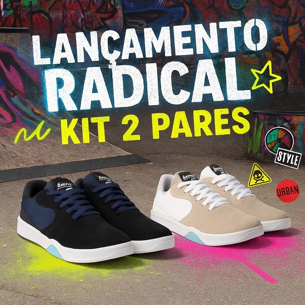 KIT 2 PARES Tênis Masculino Casual Leve Confortável Estilo Skate Sneakers Streetwear Lançamento38-43