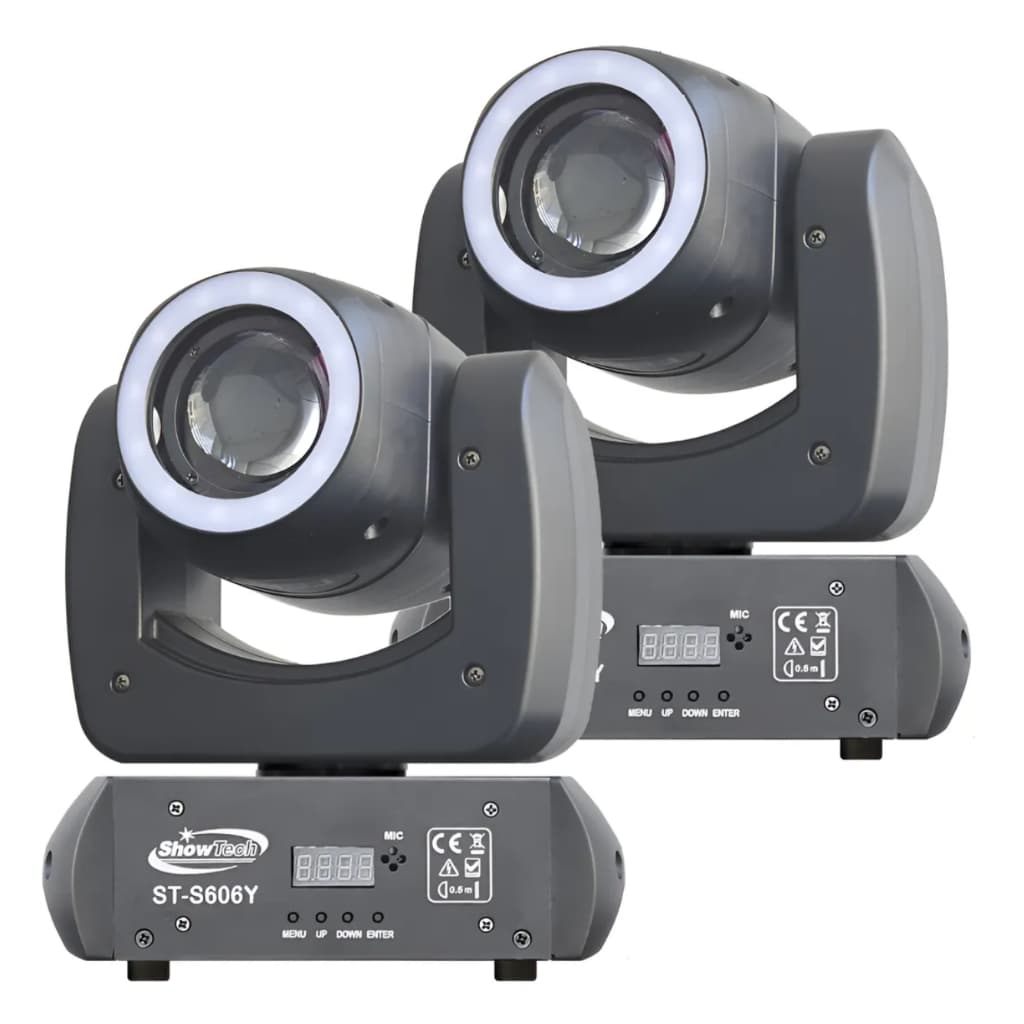 Kit 2 Moving Head Beam Showtech ST-S606Y 100w Com Borda Led e Prisma