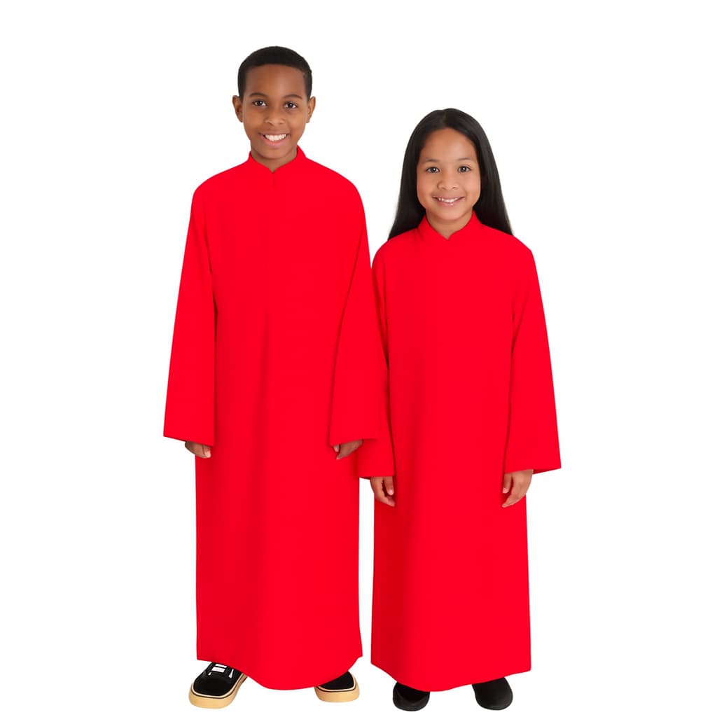 Traje Religioso Coroinha Vermelho- Túnica Litúrgica Inferior