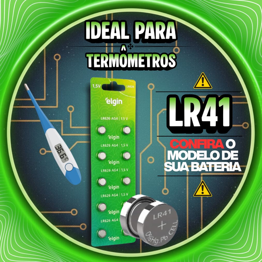 Elgin LR41 AG3/LR736 1 Cartela com 10 Unidades