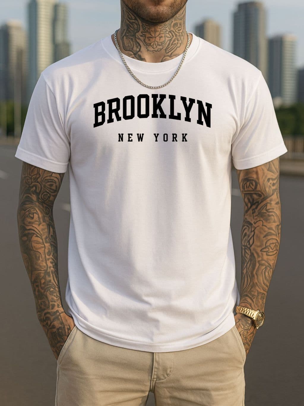 Camiseta Brooklyn Masculina Premium 100% Algodão • Tendência 2025 • Várias Cores • Confortável