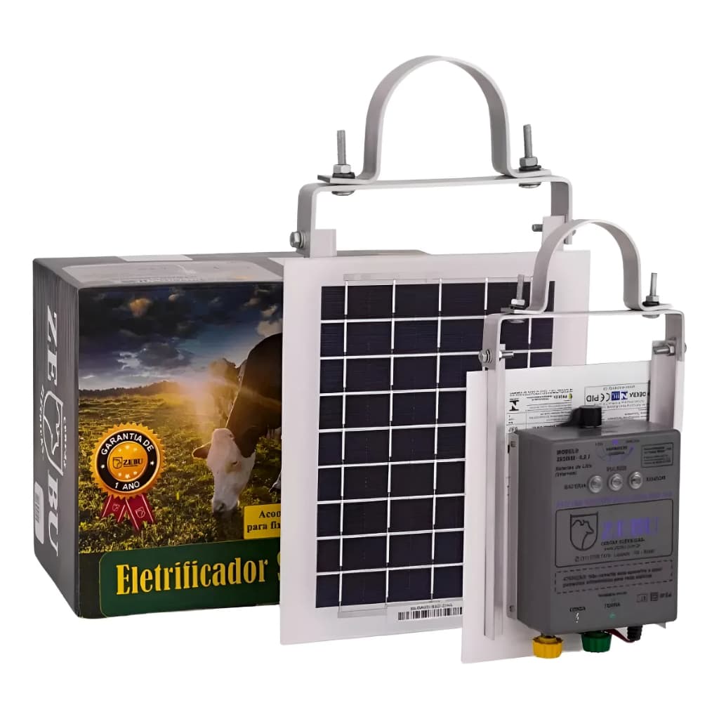 Aparelho De Choque Cerca Elétrica Rural Solar ZS10I BI Litio Zebu