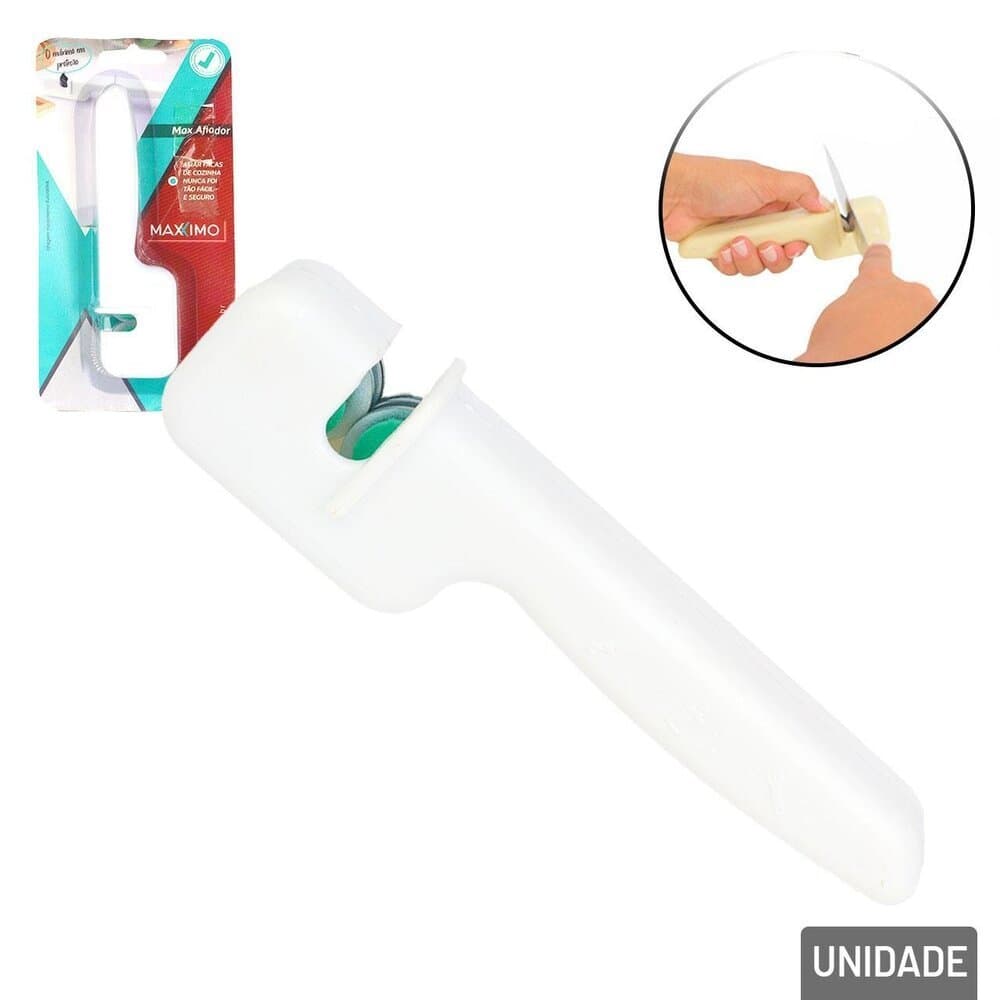Afiador Amolador de Faca 19cm Branco
