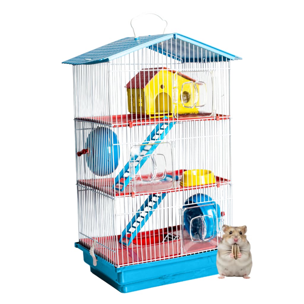 Gaiola Hamster 3 Andares com Estrutura Desmontável para Fácil Limpeza