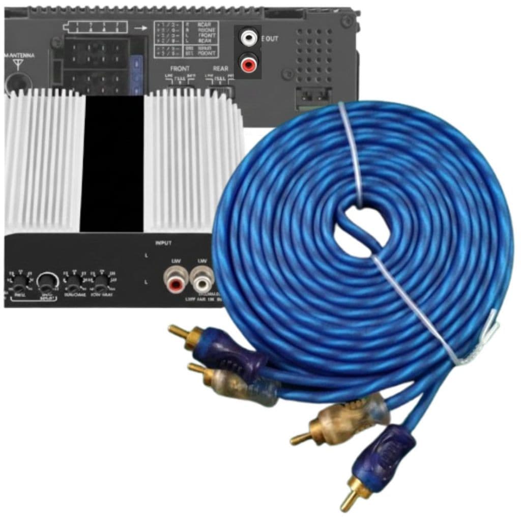 Cabo Rca 5 Metros Para Modulo Amplificador Som Automotivo