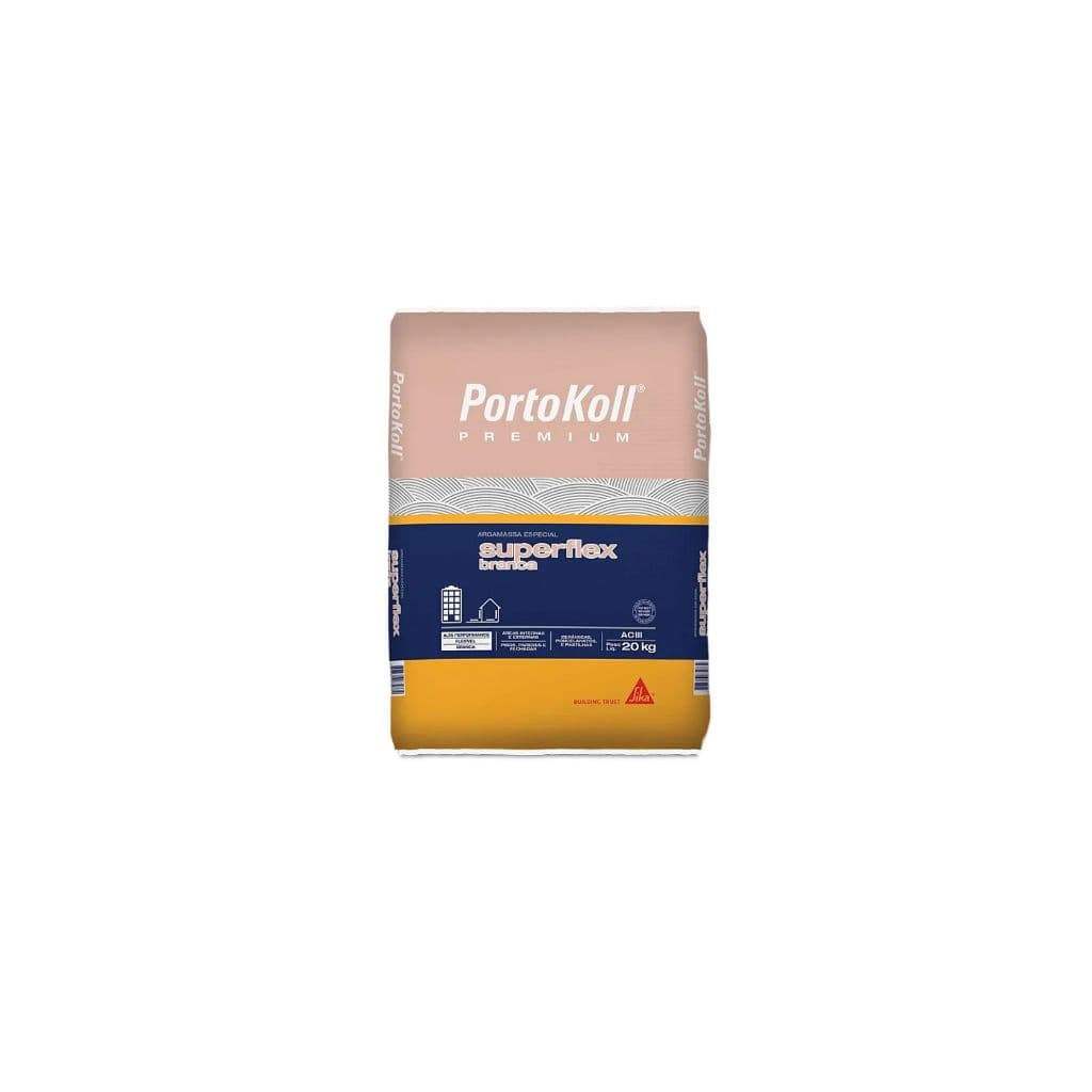 Argamassa 20kg Ac3 Superflex Premium Branca Portokoll