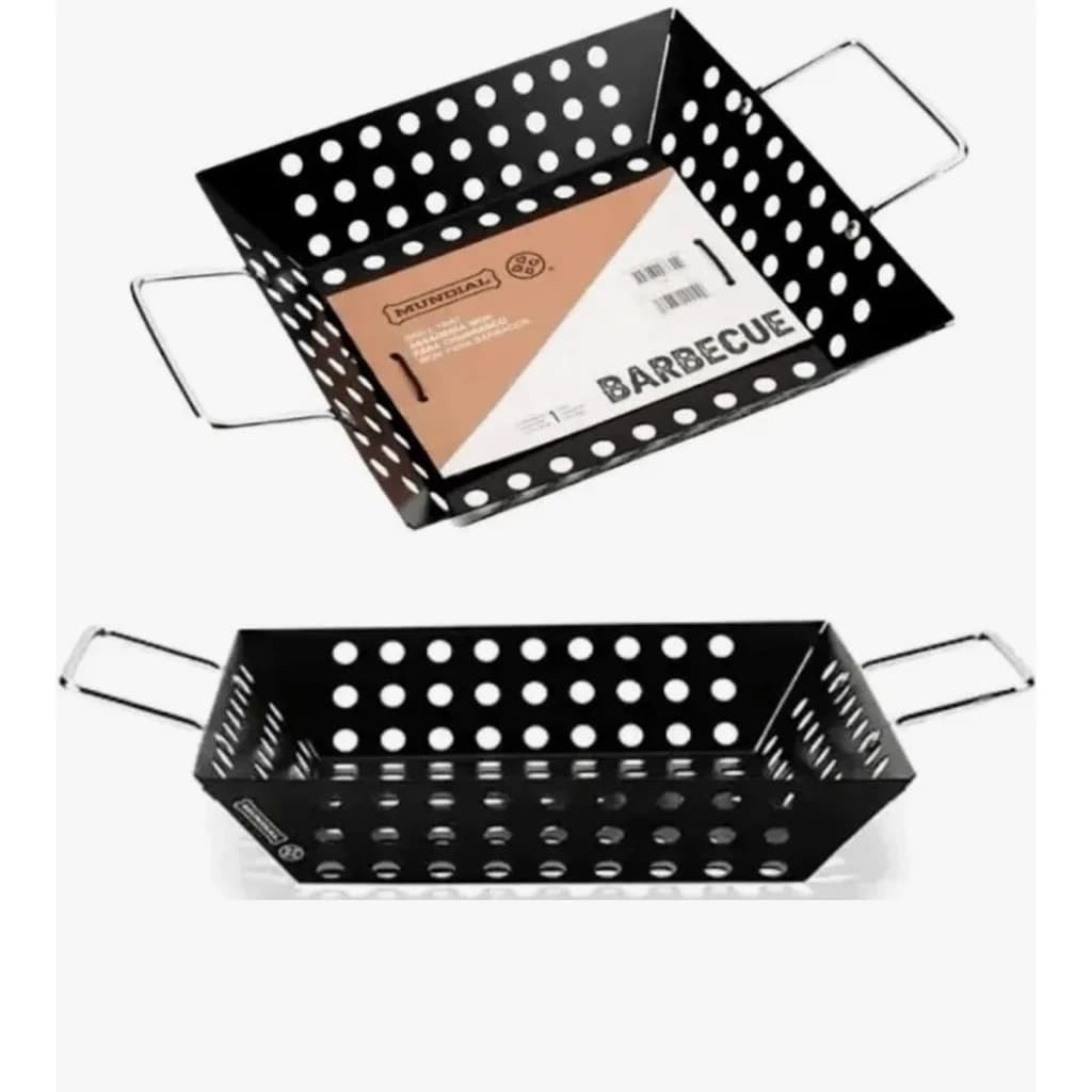 Assadeira Wok Quadrada Para Churrasco Mundial 32,5x23cm