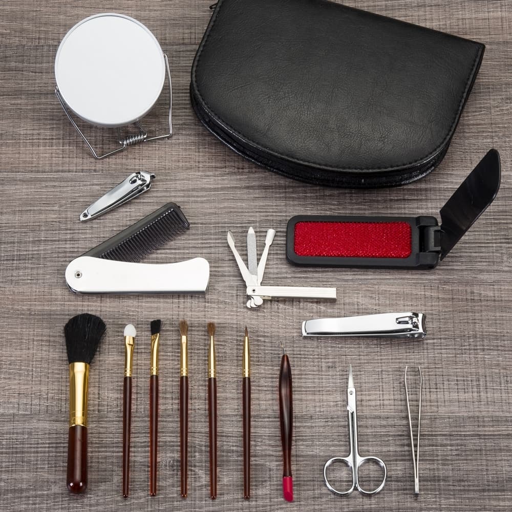 Kit Manicure 15 Peças Multiuso com Pincéis e Acessórios