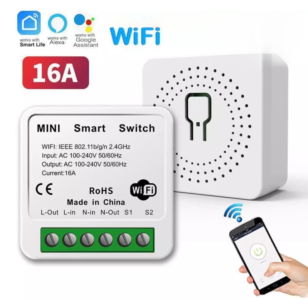 Wifi Smart Small Switch Suporte Smart Life App Funciona Com Alexa Google Home Voice Control