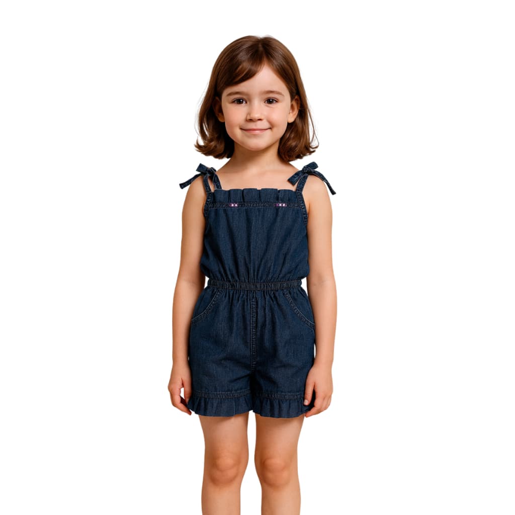 Macacão Jeans femenino  Infantil – Visual Moderno e Confortável