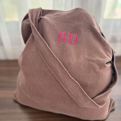 Bolsa de Praia com Iniciais Bordadas Personalizadas Verão Presente Feminina