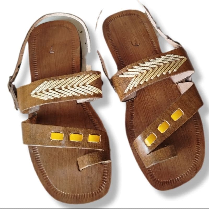 Sandália Rasteirinha Percata chinelo Couro tradicional feminina couro