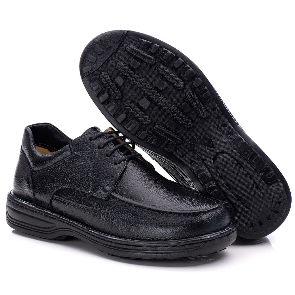 Sapato Masculino Casual Mocassim com Cadarço em Couro Legítimo Ranster