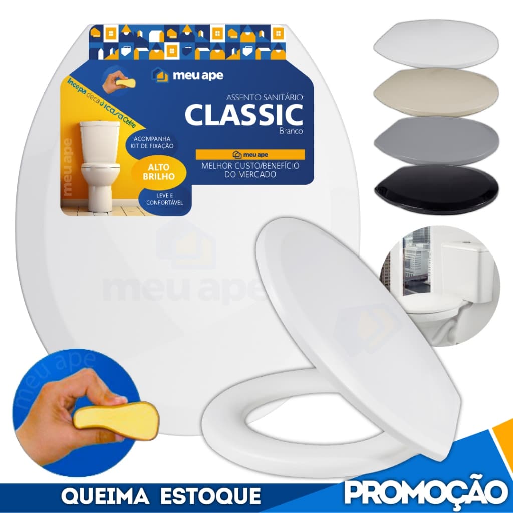 Assento Sanitário Tampa Vaso Almofadado Básico Classic Oval Universal Original Incepa Deca Celite